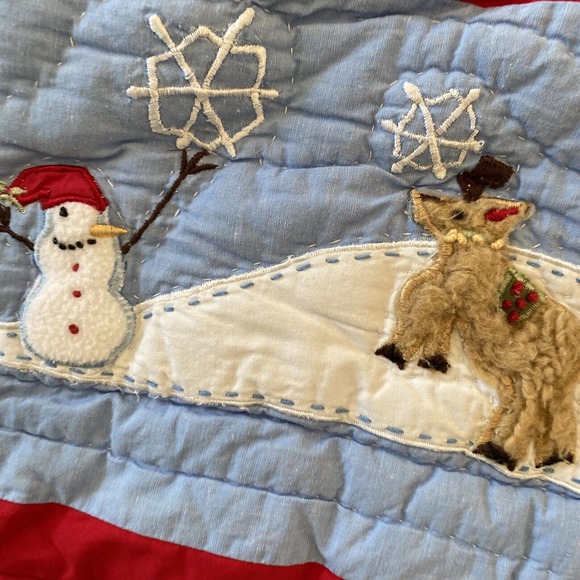 COPY - Pottery Barn Kids Quilted Textured Bumper WINTER WONDERLAND Hard to Find - Picture 3 of 11